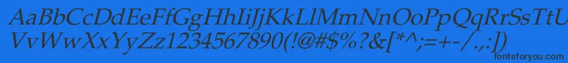 PheasantItalic Font – Black Fonts on Blue Background