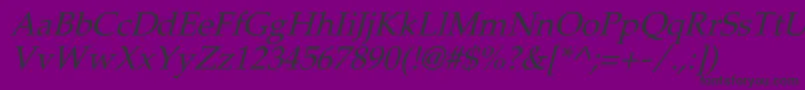 PheasantItalic Font – Black Fonts on Purple Background