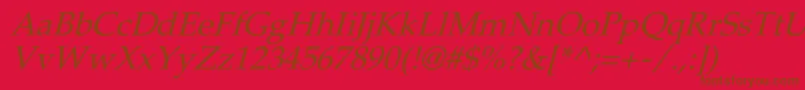 PheasantItalic Font – Brown Fonts on Red Background