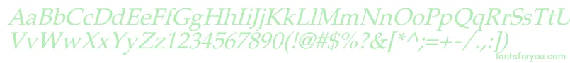 PheasantItalic Font – Green Fonts on White Background