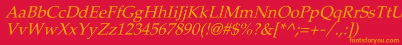 PheasantItalic Font – Orange Fonts on Red Background