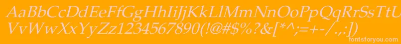 PheasantItalic Font – Pink Fonts on Orange Background