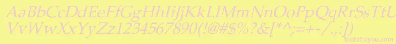 PheasantItalic Font – Pink Fonts on Yellow Background