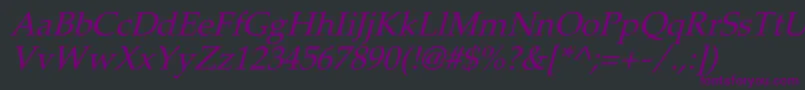 PheasantItalic Font – Purple Fonts on Black Background