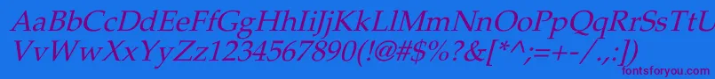 PheasantItalic Font – Purple Fonts on Blue Background