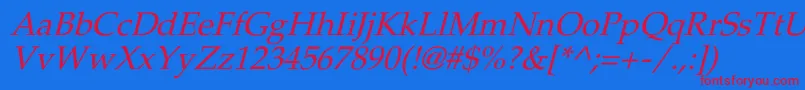 PheasantItalic Font – Red Fonts on Blue Background