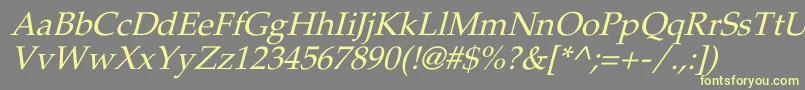 PheasantItalic Font – Yellow Fonts on Gray Background