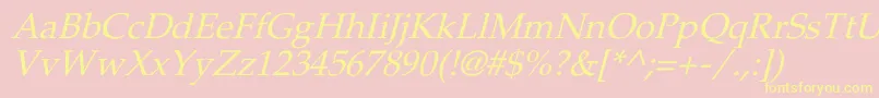 PheasantItalic Font – Yellow Fonts on Pink Background