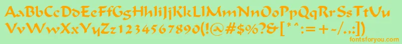 Ignacs Font – Orange Fonts on Green Background