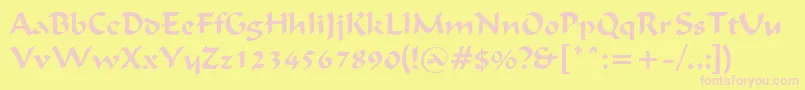 Ignacs-fontti – vaaleanpunaiset fontit keltaisella taustalla