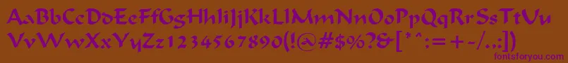 Ignacs Font – Purple Fonts on Brown Background