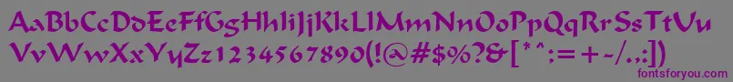 Шрифт Ignacs – фиолетовые шрифты на сером фоне
