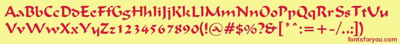 Ignacs Font – Red Fonts on Yellow Background