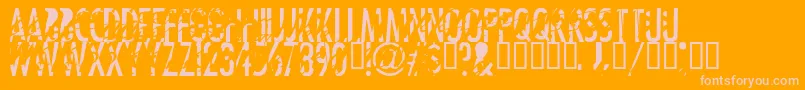 Tanline-Schriftart – Rosa Schriften auf orangefarbenem Hintergrund