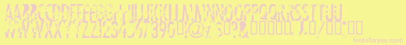 Tanline Font – Pink Fonts on Yellow Background