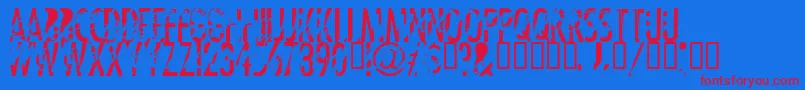 Tanline Font – Red Fonts on Blue Background