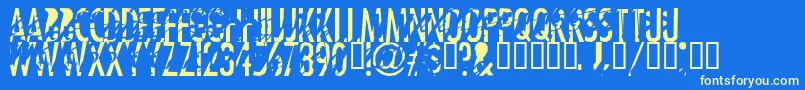 Tanline Font – Yellow Fonts on Blue Background