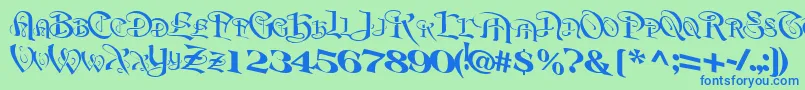 BeavertonRegularTtnorm Font – Blue Fonts on Green Background