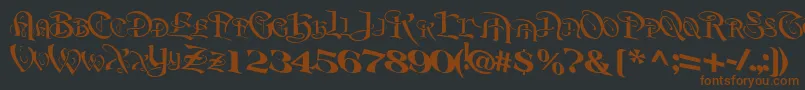BeavertonRegularTtnorm-fontti – ruskeat fontit mustalla taustalla