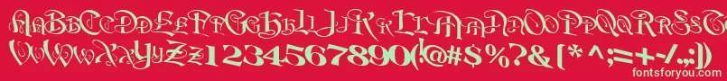 BeavertonRegularTtnorm Font – Green Fonts on Red Background