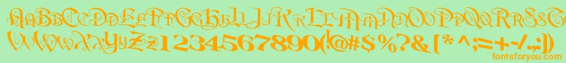 BeavertonRegularTtnorm Font – Orange Fonts on Green Background