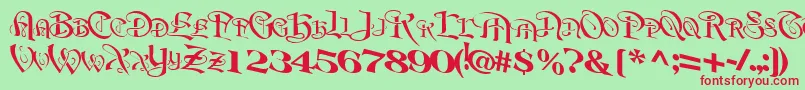 BeavertonRegularTtnorm Font – Red Fonts on Green Background