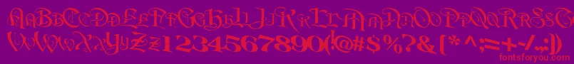 BeavertonRegularTtnorm Font – Red Fonts on Purple Background