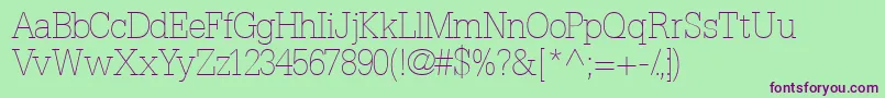 Installationlightssk Font – Purple Fonts on Green Background