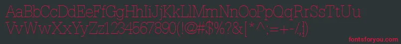 フォントInstallationlightssk – 黒い背景に赤い文字