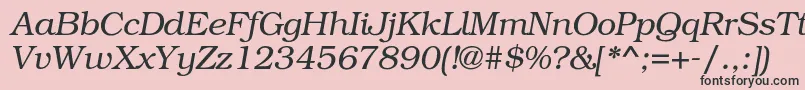 フォントBookmancLightitalic – ピンクの背景に黒い文字