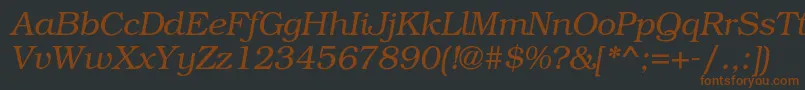BookmancLightitalic Font – Brown Fonts on Black Background