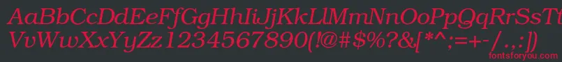 BookmancLightitalic Font – Red Fonts on Black Background