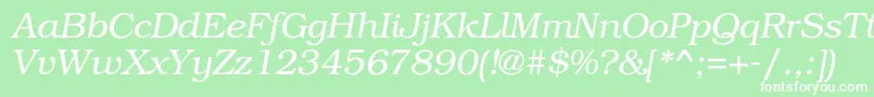 BookmancLightitalic Font – White Fonts on Green Background
