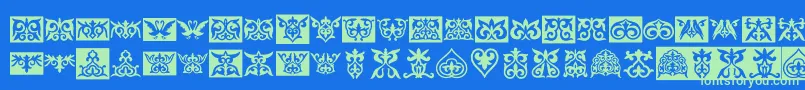 Prt Font – Green Fonts on Blue Background