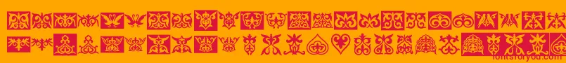 Prt Font – Red Fonts on Orange Background