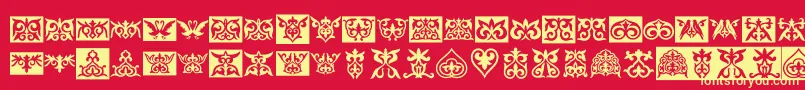 Prt Font – Yellow Fonts on Red Background