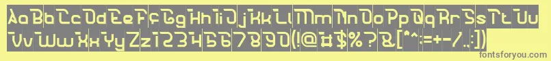 フォントCrumbleInverse – 黄色の背景に灰色の文字