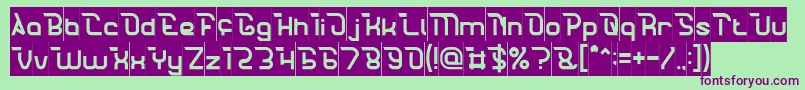 CrumbleInverse Font – Purple Fonts on Green Background