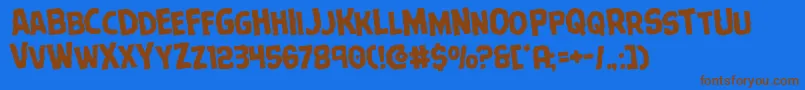 Terrorbabblerotate Font – Brown Fonts on Blue Background