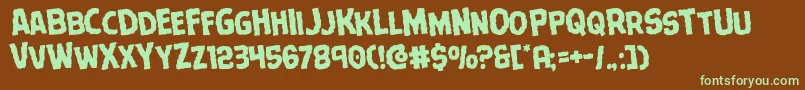 Terrorbabblerotate Font – Green Fonts on Brown Background