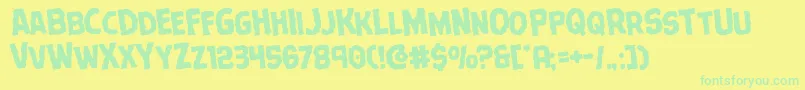 Terrorbabblerotate Font – Green Fonts on Yellow Background