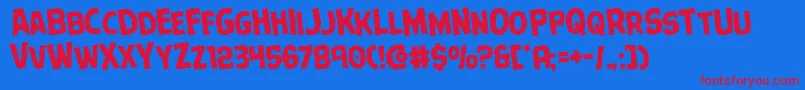 Terrorbabblerotate Font – Red Fonts on Blue Background