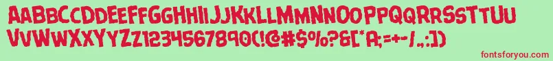 Terrorbabblerotate Font – Red Fonts on Green Background