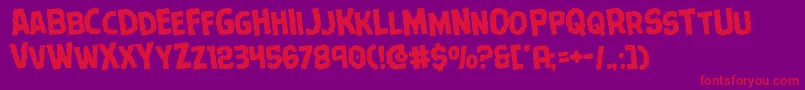 Terrorbabblerotate-Schriftart – Rote Schriften auf violettem Hintergrund