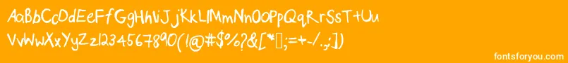 フォントPsalms – オレンジの背景に白い文字