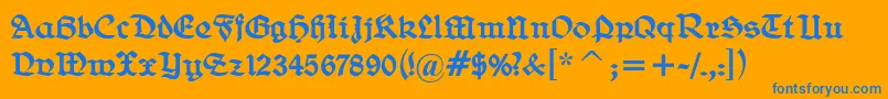 BelweGotisch Font – Blue Fonts on Orange Background