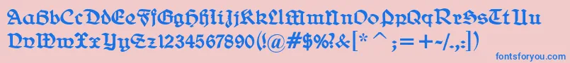 フォントBelweGotisch – ピンクの背景に青い文字