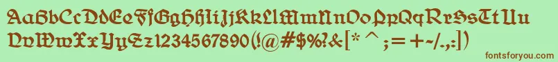 BelweGotisch Font – Brown Fonts on Green Background