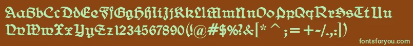 BelweGotisch Font – Green Fonts on Brown Background