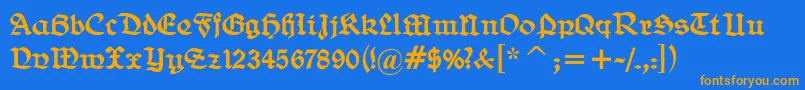 BelweGotisch Font – Orange Fonts on Blue Background